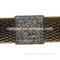 Square 18mm Full Rhinestone Slide Charms Wholesale, fits 18mm width Leather Bracelet
